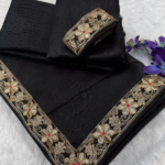 Kajol Black Beauty Premium Designer Rangoli Silk Saree